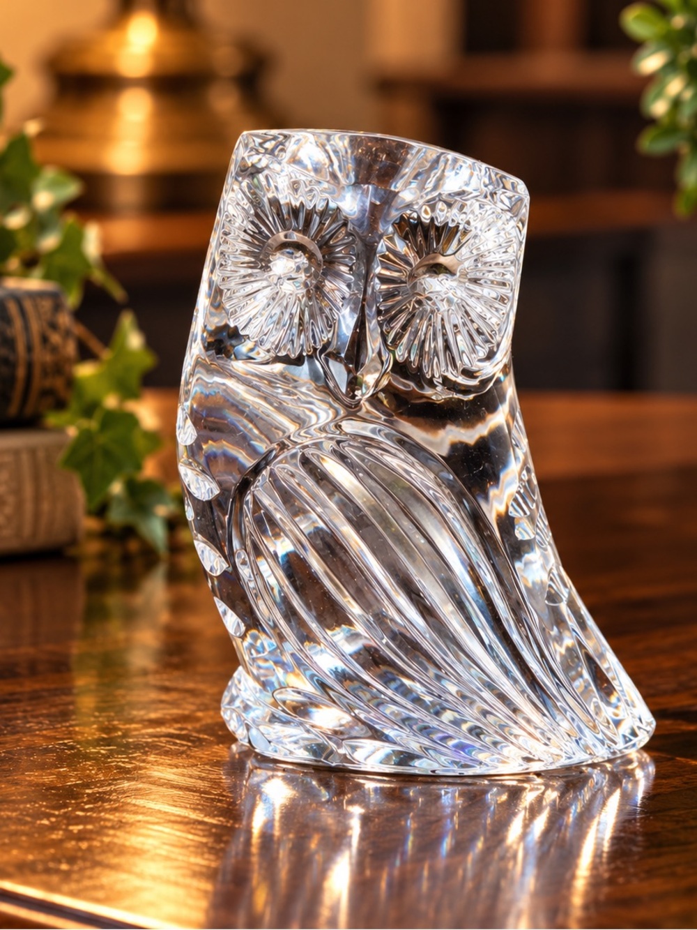 Waterford Crystal Owl Figurine – Cut Crystal Bird Collectible